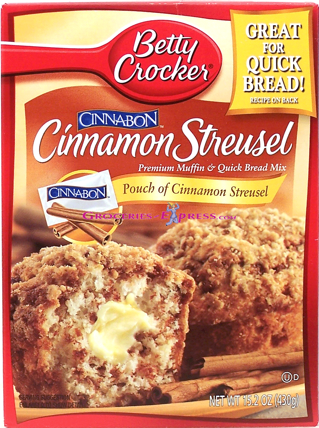 Betty Crocker&nbsp;&nbsp;cinnamon streusel premium muffin mix, add milk, egg & oil Full-Size Picture